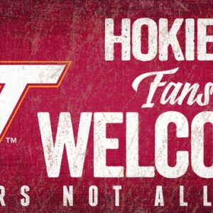 Virginia Tech Hokies Wood Sign Fans Welcome 12x6
