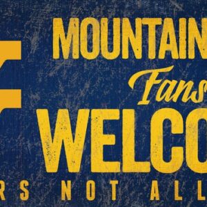 West Virginia Mountaineers Wood Sign Fans Welcome 12x6