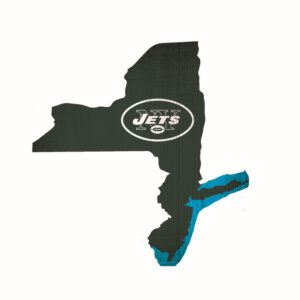 New York Jets Sign Wood 12 Inch Team Color State Shape Design