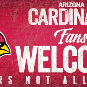 Arizona Cardinals Wood Sign Fans Welcome 12x6
