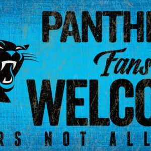 Carolina Panthers Wood Sign Fans Welcome 12x6
