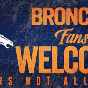 Denver Broncos Wood Sign Fans Welcome 12x6
