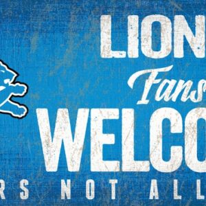 Detroit Lions Wood Sign Fans Welcome 12x6