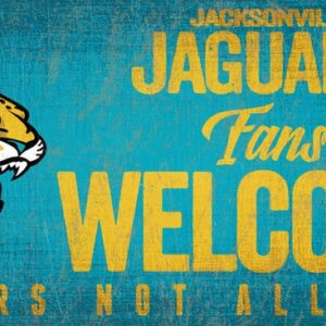 Jacksonville Jaguars Wood Sign Fans Welcome 12x6