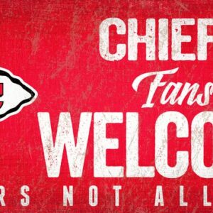 Kansas City Chiefs Wood Sign Fans Welcome 12x6