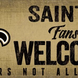 New Orleans Saints Wood Sign Fans Welcome 12x6