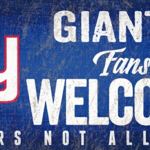 New York Giants Wood Sign Fans Welcome 12x6