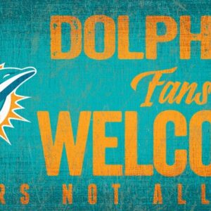 Miami Dolphins Wood Sign Fans Welcome 12x6