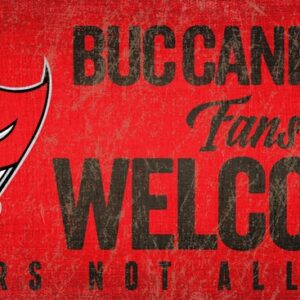 Tampa Bay Buccaneers Wood Sign Fans Welcome 12x6