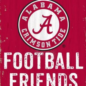 Alabama Crimson Tide Sign Wood 6x12 Football Friends and Family Design Color