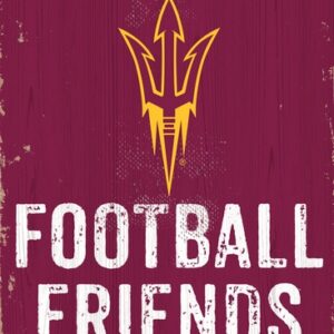 Arizona State Sun Devils Sign Wood 6x12 Football Friends and Family Design Color