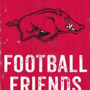 Arkansas Razorbacks Sign Wood 6x12 Football Friends and Family Design Color