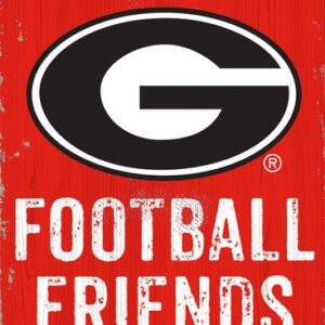 Georgia Bulldogs Sign Wood 6x12 Football Friends and Family Design Color