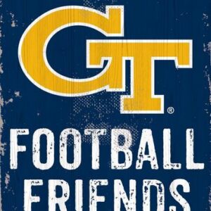 Georgia Tech Yellow Jackets Sign Wood 6x12 Football Friends and Family Design Color