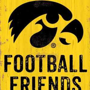 Iowa Hawkeyes Sign Wood 6x12 Football Friends and Family Design Color
