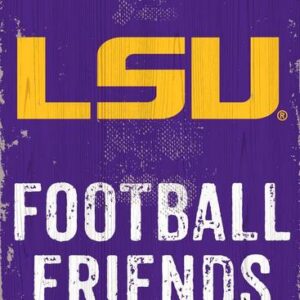 LSU Tigers Sign Wood 6x12 Football Friends and Family Design Color