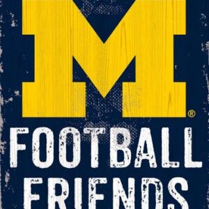 Michigan Wolverines Sign Wood 6x12 Football Friends and Family Design Color