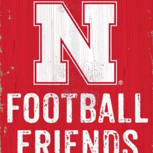 Nebraska Cornhuskers Sign Wood 6x12 Football Friends and Family Design Color