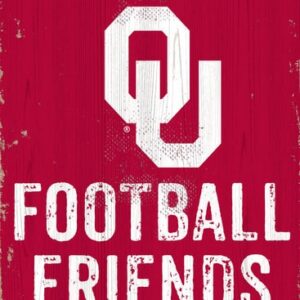 Oklahoma Sooners Sign Wood 6x12 Football Friends and Family Design Color