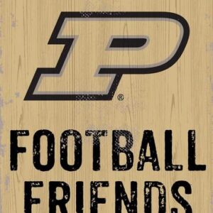 Purdue Boilermakers Sign Wood 6x12 Football Friends and Family Design Color