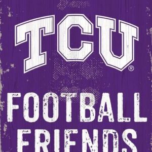 TCU Horned Frogs Sign Wood 6x12 Football Friends and Family Design Color