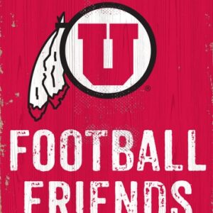Utah Utes Sign Wood 6x12 Football Friends and Family Design Color