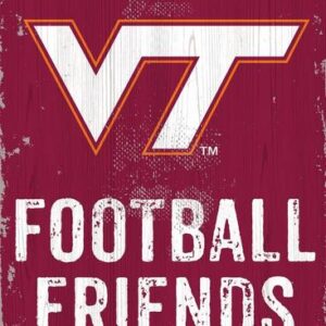 Virginia Tech Hokies Sign Wood 6x12 Football Friends and Family Design Color