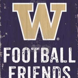Washington Huskies Sign Wood 6x12 Football Friends and Family Design Color