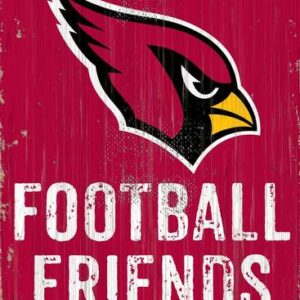 Arizona Cardinals Sign Wood 6x12 Football Friends and Family Design Color