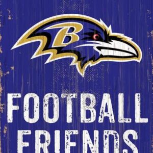 Baltimore Ravens Sign Wood 6x12 Football Friends and Family Design Color