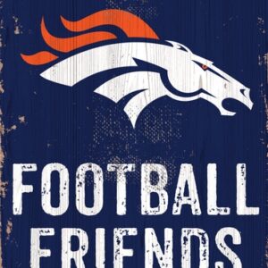 Denver Broncos Sign Wood 6x12 Football Friends and Family Design Color