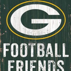 Green Bay Packers Sign Wood 6x12 Football Friends and Family Design Color