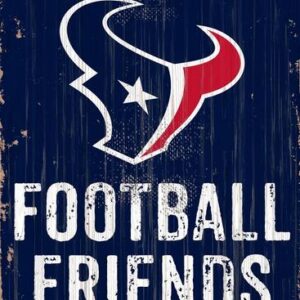 Houston Texans Sign Wood 6x12 Football Friends and Family Design Color