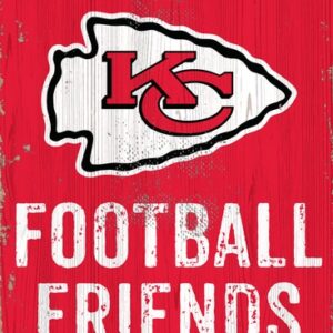 Kansas City Chiefs Sign Wood 6x12 Football Friends and Family Design Color