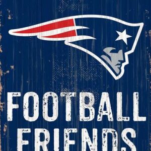 New England Patriots Sign Wood 6x12 Football Friends and Family Design Color