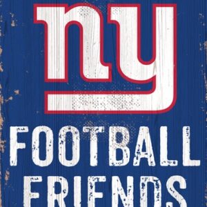 New York Giants Sign Wood 6x12 Football Friends and Family Design Color