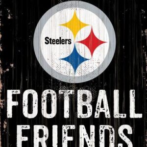 Pittsburgh Steelers Sign Wood 6x12 Football Friends and Family Design Color