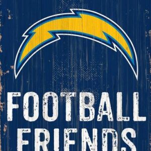 Los Angeles Chargers Sign Wood 6x12 Football Friends and Family Design Color