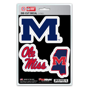 Mississippi Rebels Decal Die Cut Team 3 Pack