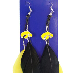 Iowa Hawkeyes Team Color Feather Earrings CO