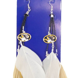 Missouri Tigers Team Color Feather Earrings CO