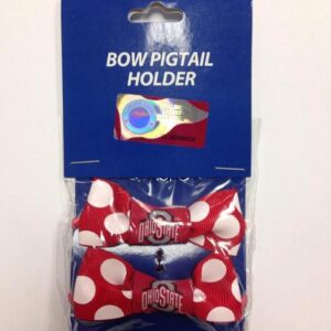 Ohio State Buckeyes Bow Pigtail Holder Current Logo CO