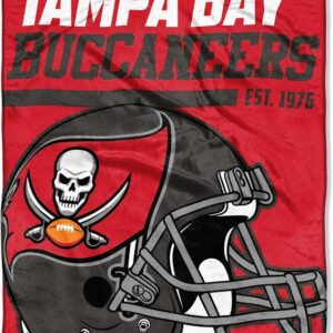 Tampa Bay Buccaneers Blanket 46x60 Micro Raschel 40 Yard Dash Design Rolled