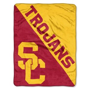 USC Trojans Blanket 46x60 Micro Raschel Halftone Design Rolled