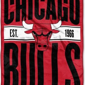 Chicago Bulls Blanket 46x60 Micro Raschel Clear Out Design Rolled