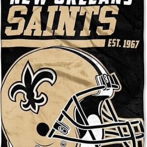 New Orleans Saints Blanket 46x60 Micro Raschel 40 Yard Dash Design Rolled