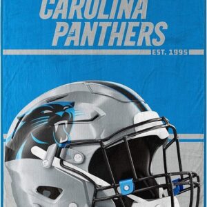 Carolina Panthers Blanket 46x60 Micro Raschel Run Design Rolled