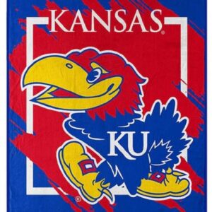 Kansas Jayhawks Blanket 46x60 Micro Raschel Dimensional Design Rolled
