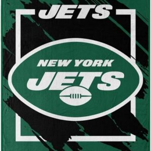 New York Jets Blanket 46x60 Micro Raschel Dimensional Design Rolled