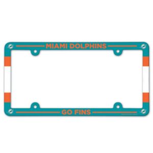 Miami Dolphins License Plate Frame Plastic Full Color Style